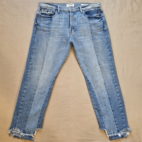 Frame Denim Nouveau Le Mix Jeans in Remix Two Tone Button-Fly‎ Size 32 - Picture 1 of 16